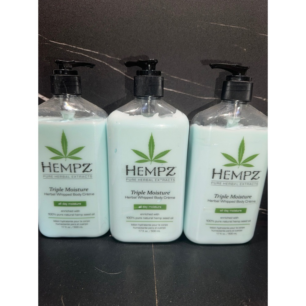 Hempz Triple Moisture Herbal Whipped Body Creme Hydrating Lotion Bundleโ 3